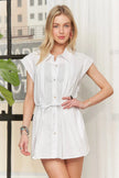 Adora Solid Cap Sleeve Button Up Short Sleeve Shirt  Style Ratio