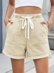 Drawstring Wash Denim Shorts  Style Ratio