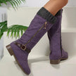 Round Toe Block Heels Boots  Style Ratio