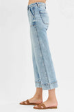 RISEN High Rise Crop Wide Front Seam Detailed Jeans  Style Ratio