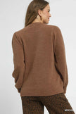 Umgee Textured Long Sleeve Sweater with Ribbed Trim  Style Ratio