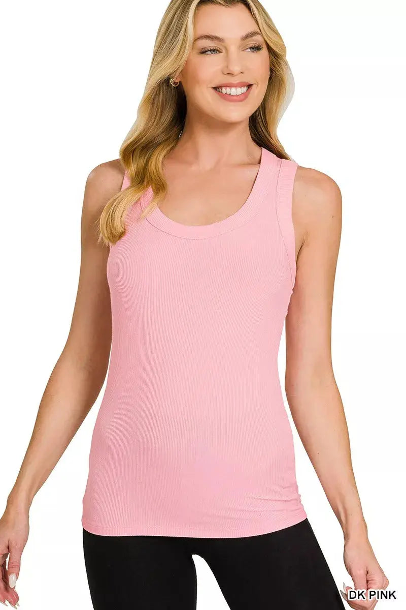 Zenana Ribbed Scoop Neck Tank Top  Style Ratio