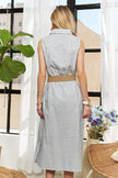 Adora Button Down Sleeveless Midi Dress  Style Ratio