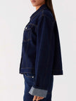 Button Down Cropped Oversized Denim Jacket  Style Ratio