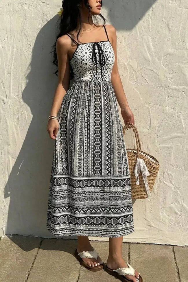 Tie-Front Square Neck Cami Dress  Style Ratio