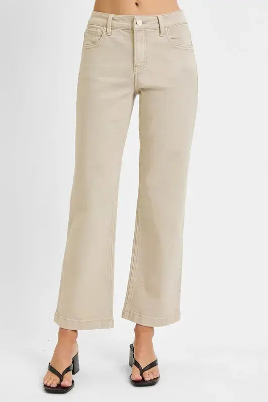 RISEN Full Size Tummy Control Mid Rise Ankle Straight Jeans  Style Ratio
