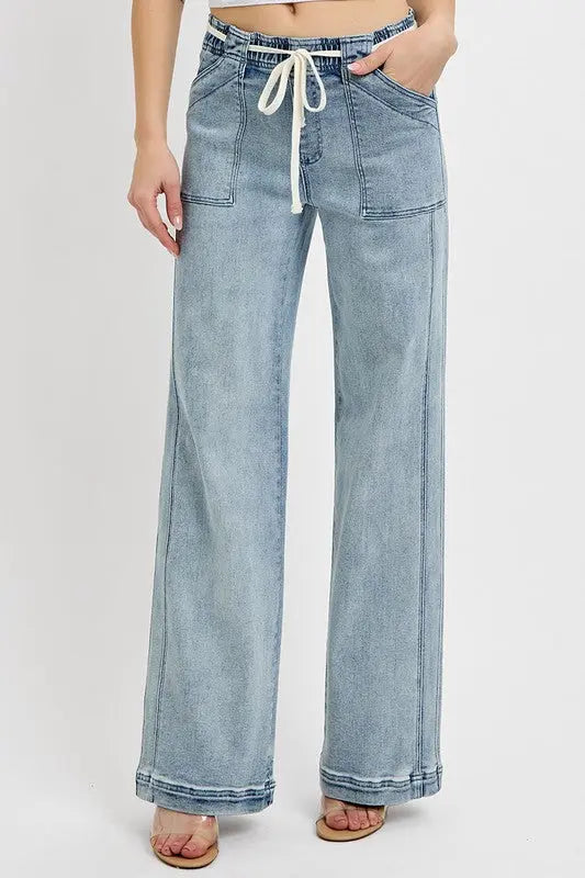 RISEN Straight Leg Jeans with Pockets  Style Ratio