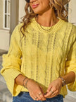 Cable Knit Long Sleeve Knit Top  Style Ratio