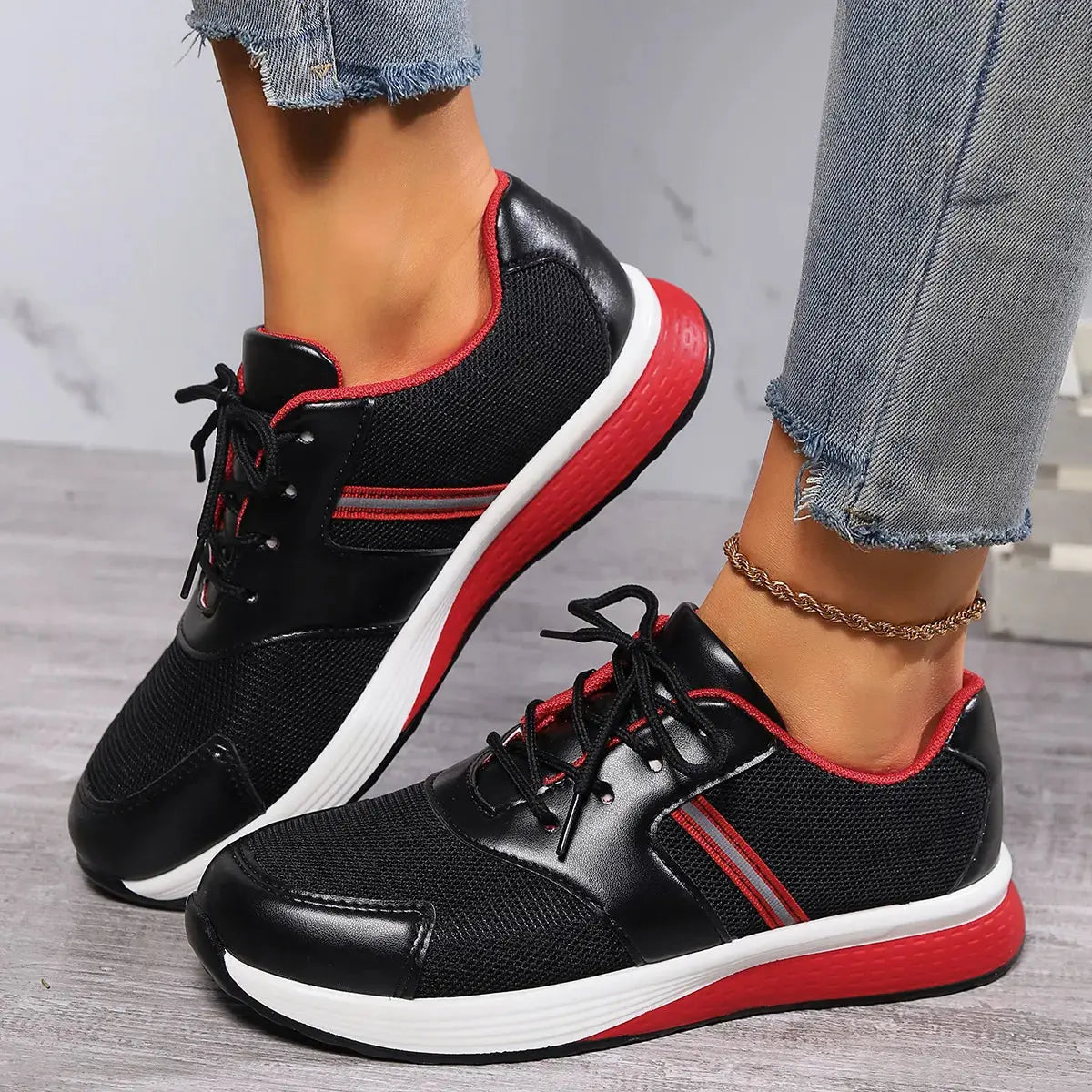 Round Toe Platform Sneakers  Style Ratio