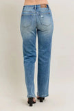 Judy Blue Full Size High Waist Vintage Wash Front Seam & Slit Straight Plus Size  Style Ratio