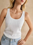 Textured Knit Scoop Neck Tank  Style Ratio