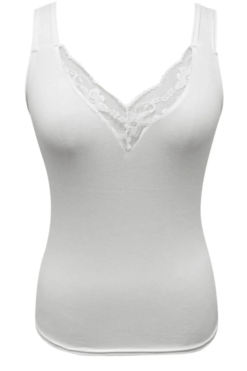 Full Size Lace Detail V-Neck Tank  Style Ratio