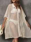 Sheer Mesh Button Up Cover Up  Style Ratio