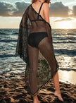 Tassel Openwork Open Front Cover-Up  Style Ratio