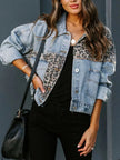 Leopard Print Patchwork Denim Jacket  Style Ratio