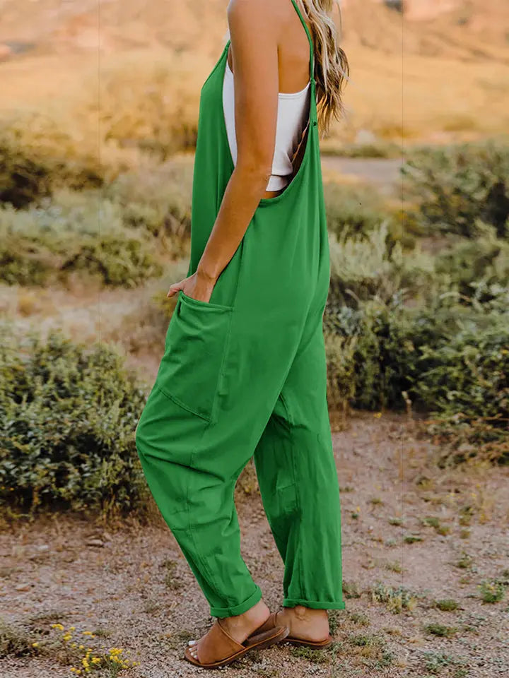 Double Take Full Size Sleeveless V-Neck Pocketed Jumpsuit  Style Ratio