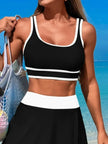 Scoop Neck Top and Skort Swim Set  Style Ratio