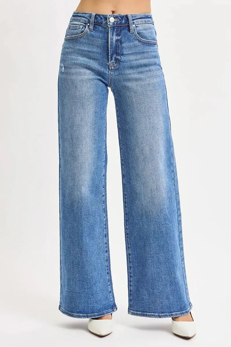 RISEN Full Size High Rise Wide Leg Jeans  Style Ratio