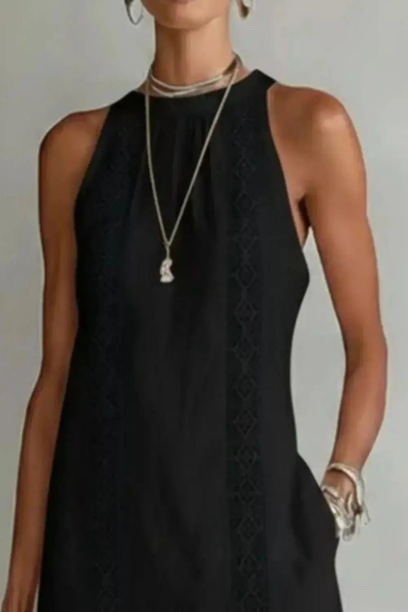 Sleeveless Side Slit Dress with Pockets  Style Ratio