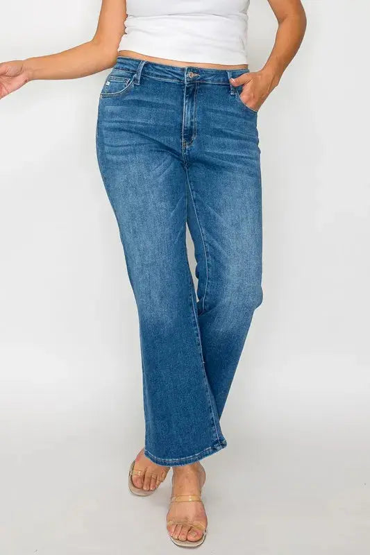 bytos Full Size Cat's Whiskers Mid Rise Ankle Jeans  Style Ratio