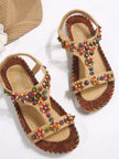 Beaded T-Strap Flat Sandals  Style Ratio