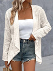 Eyelet Roll-Tab Sleeve Cardigan  Style Ratio