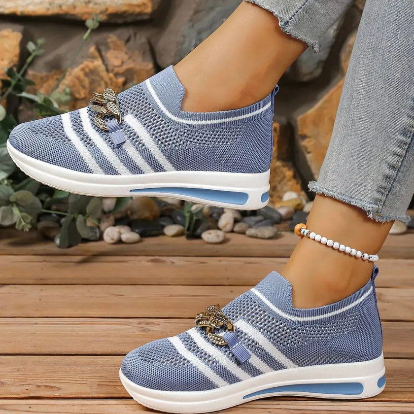 Round Toe Mesh Slip-Ons  Style Ratio