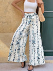 Floral Print Tie Front Wide Leg Pants  Style Ratio