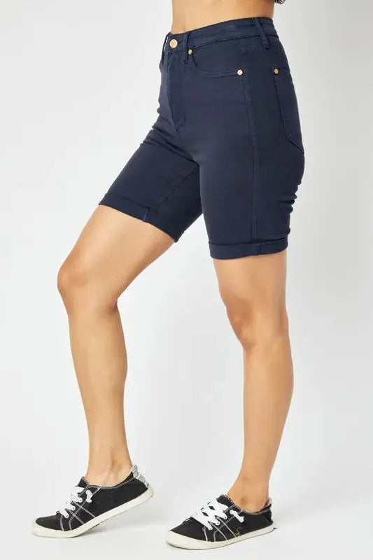 Judy Blue Full Size High Waist Tummy Control Bermuda Shorts  Style Ratio