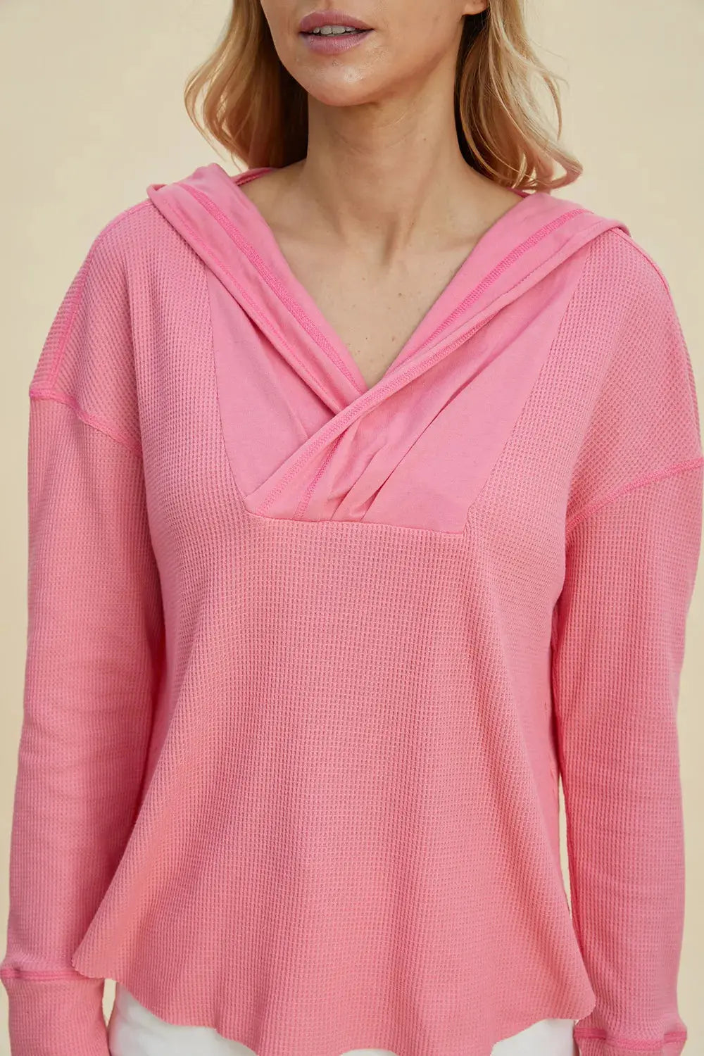 Double Take Full Size High Low Dropped Shoulder Long Sleeve Hoodie  Style Ratio