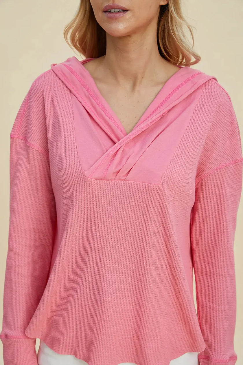 Double Take Full Size High Low Dropped Shoulder Long Sleeve Hoodie  Style Ratio
