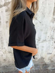 Full Size Collared Neck Half Sleeve Shirt  Style Ratio