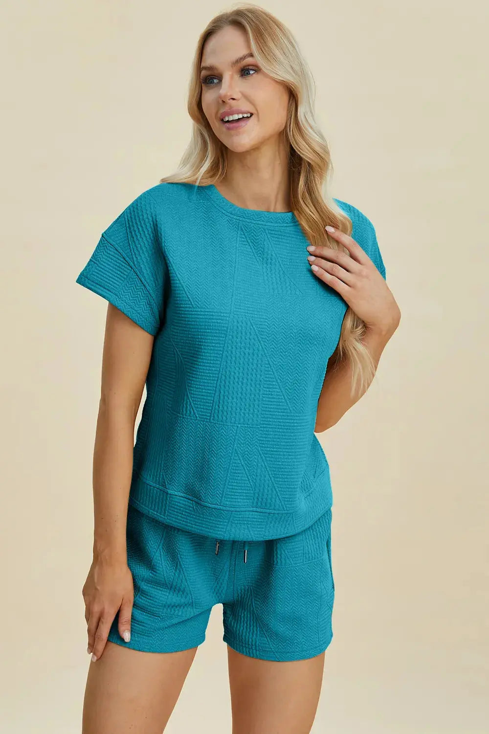 Double Take Short Sleeve Top and Shorts Set  Style Ratio