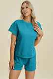 Double Take Short Sleeve Top and Shorts Set  Style Ratio