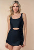White Birch Full Size Sleeveless Tie Back Performance Knit Swim Dress  Style Ratio