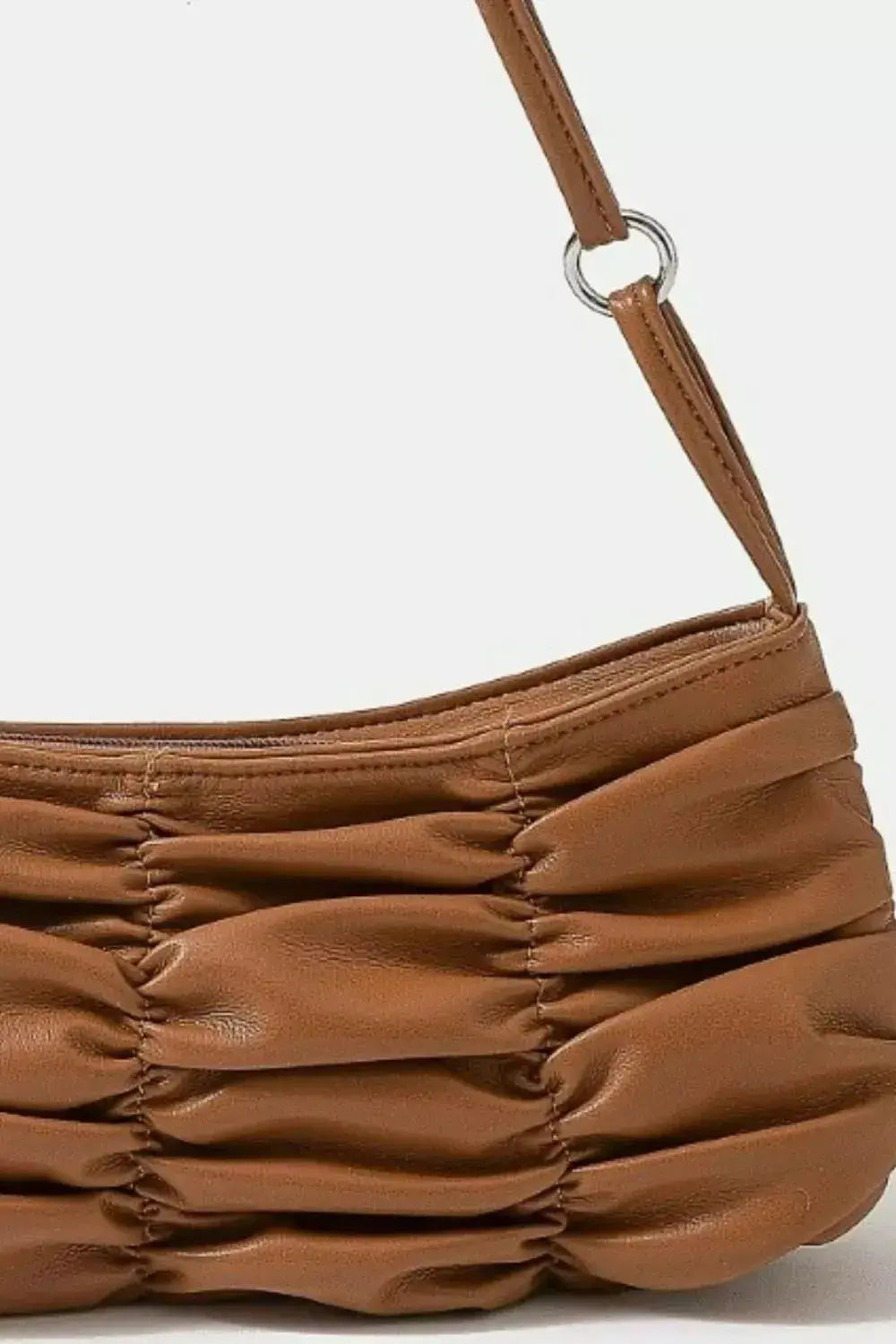 Fame Segmented Pleated Faux Leather Handbag  Style Ratio