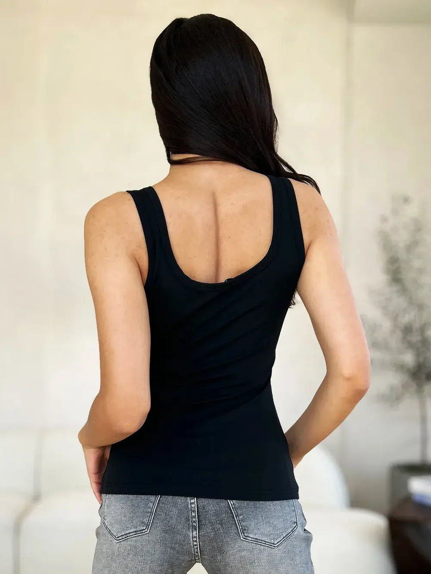 Basic Bae Full Size Square Neck Wide Strap Tank  Style Ratio