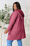 Basic Bae Full Size Hooded Sweater Cardigan  Style Ratio