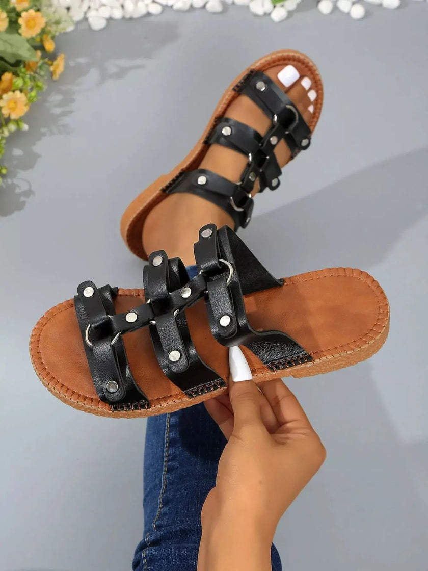 Studded Open Toe Sandals  Style Ratio