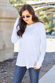 Basic Bae Full Size Round Neck Long Sleeve Shirt  Style Ratio