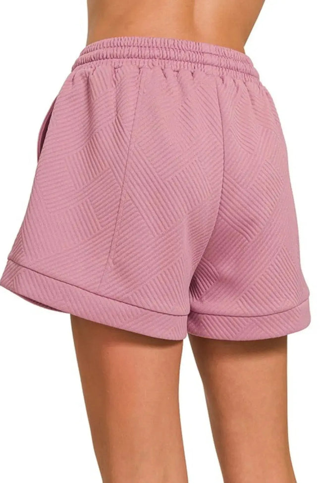 Zenana Textured Knit Drawstring Shorts  Style Ratio