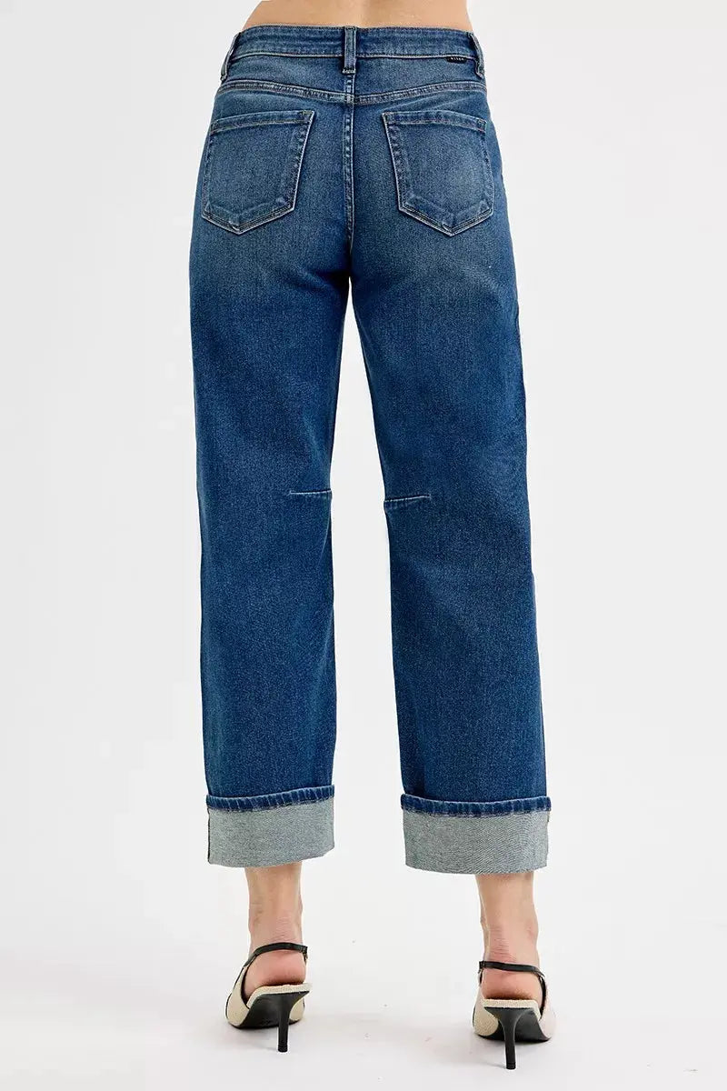 RISEN Slouchy Crop Barrel Cuffed Jeans  Style Ratio