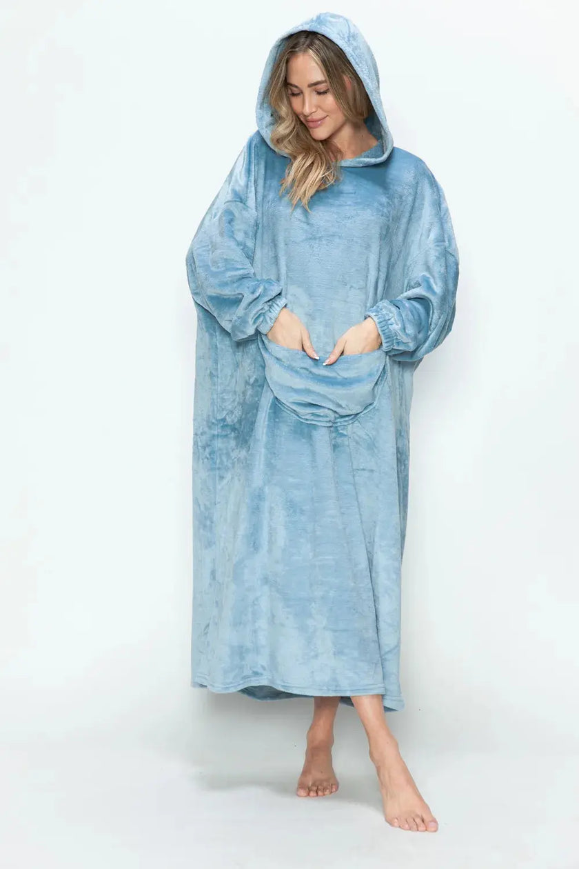 Double Take Pocketed Hooded Midi Lounge Dress  Style Ratio