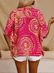 Printed V Neck Half Sleeve Blouse  Style Ratio