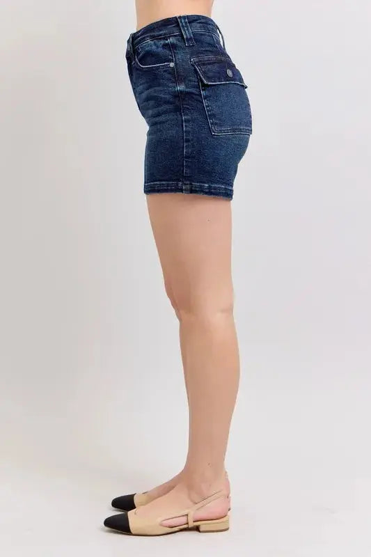 Judy Blue High Waist Back Flap Pocket Denim Shorts  Style Ratio