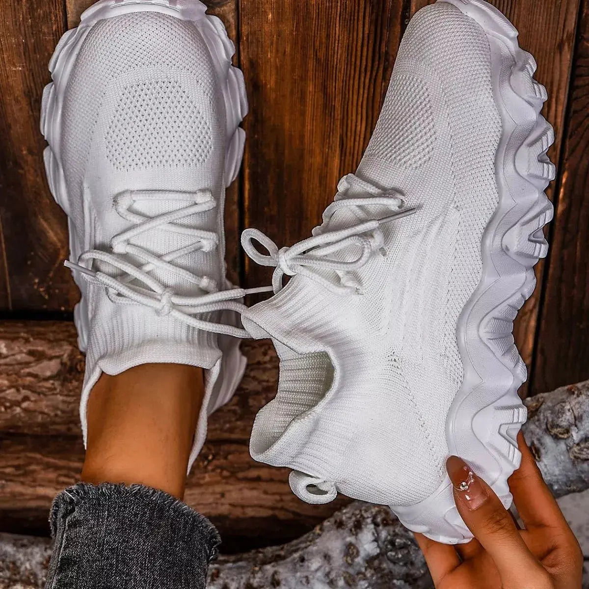 Round Toe Lace Up Athletic  Style Ratio