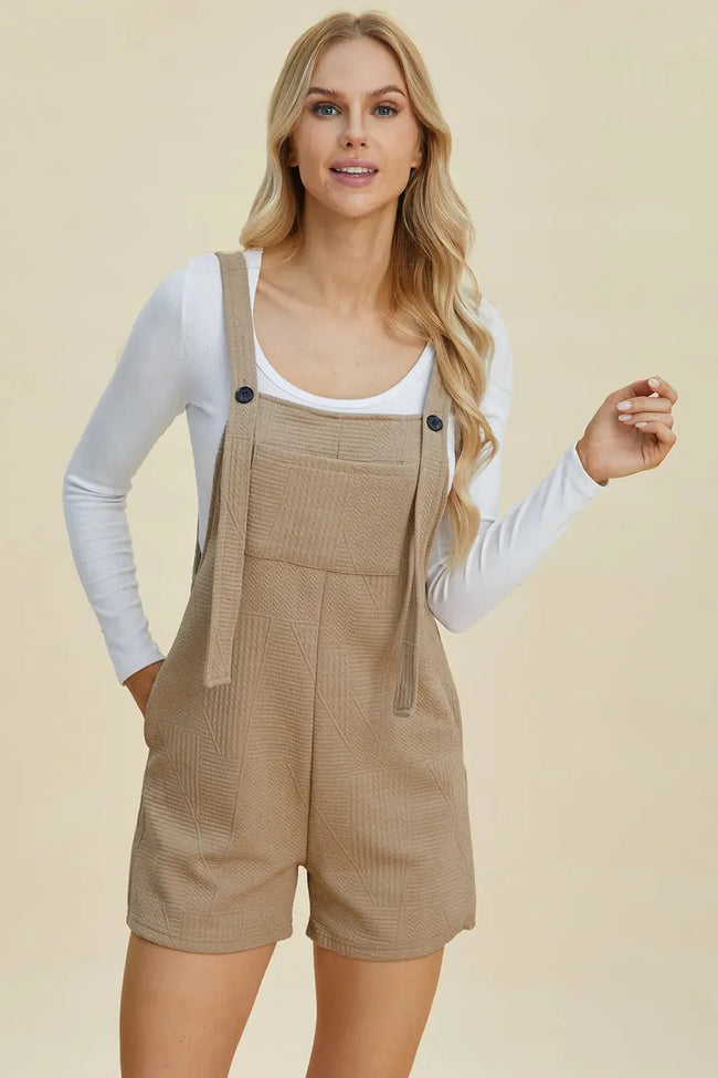 Double Take Full Size Texture Sleeveless Romper  Style Ratio