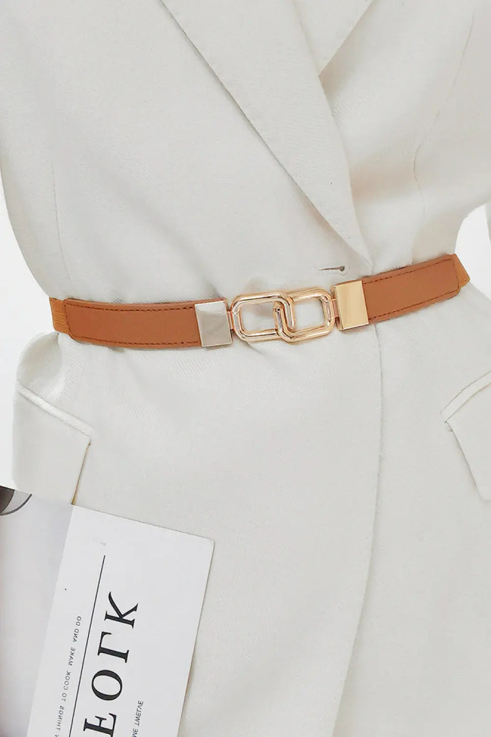Geometric Double Buckle Elastic Belt  Style Ratio