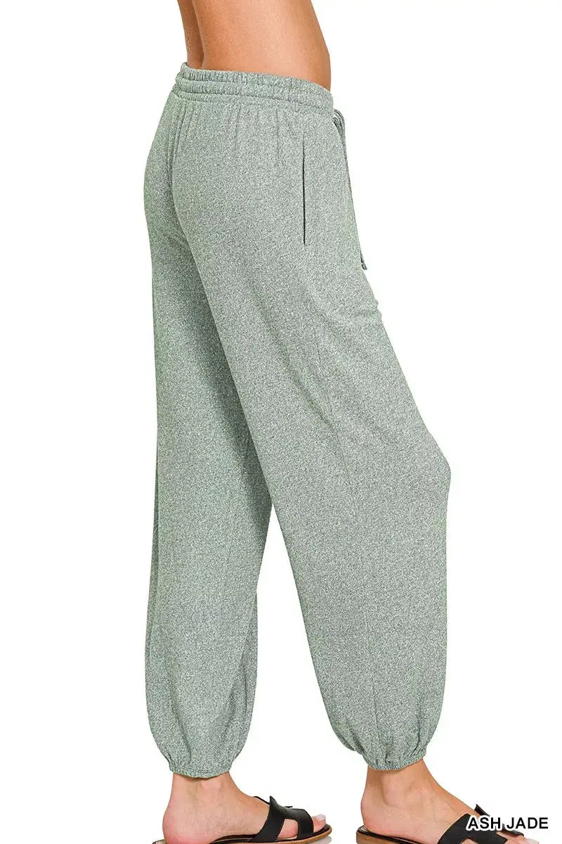 Zenana Soft Melange Hacci Jogger  Style Ratio