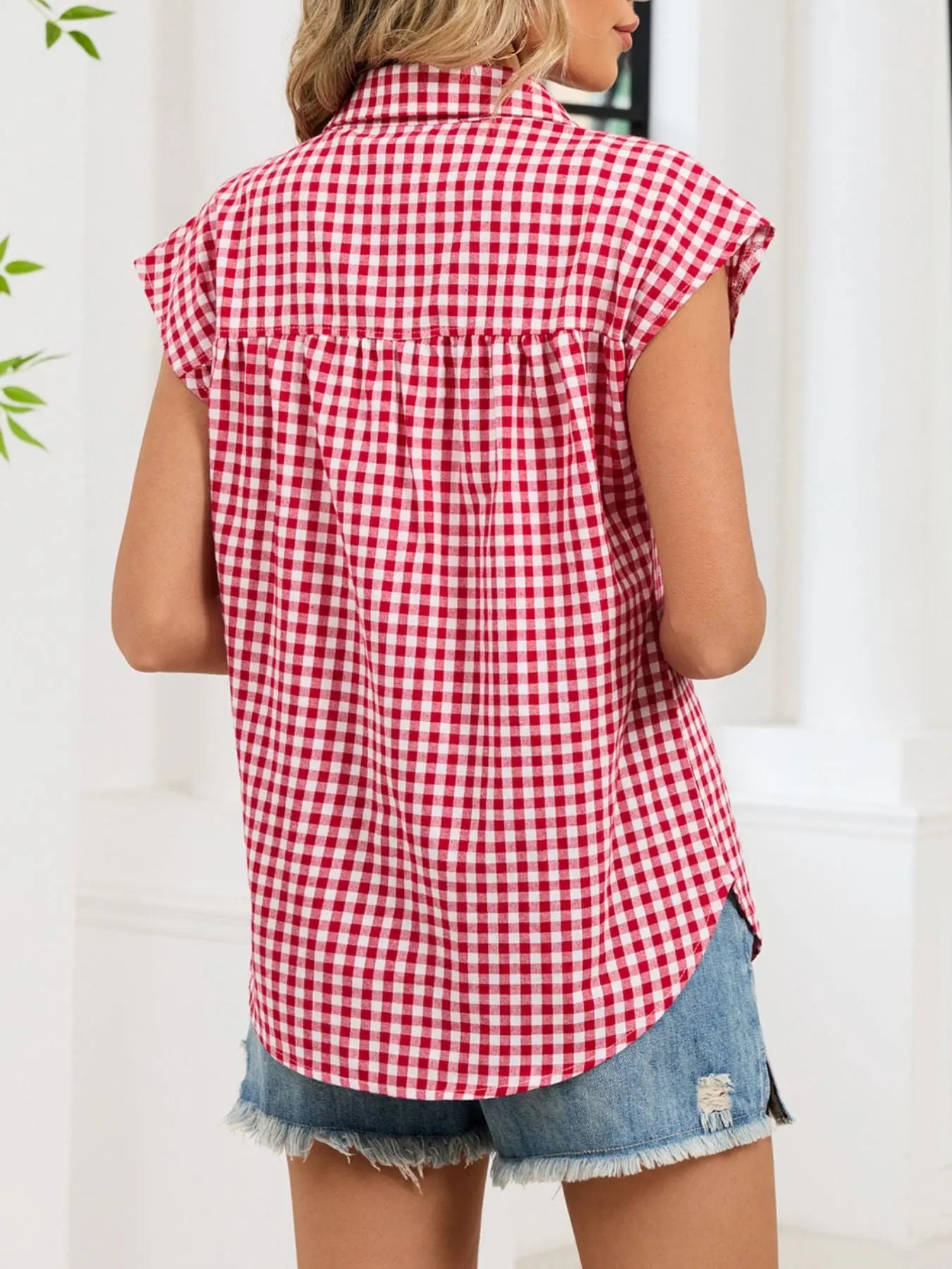 Gingham Button Down Short Sleeve Shirt  Style Ratio